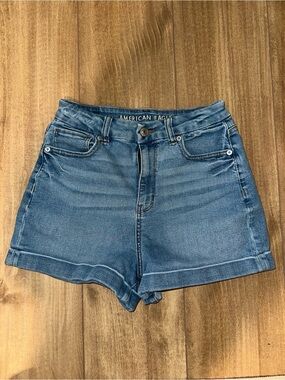 American Eagle Outfitters Blue Cuffed Denim Shorts